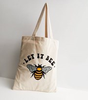 New Look Cream Let It Bee Canvas Tote Bag